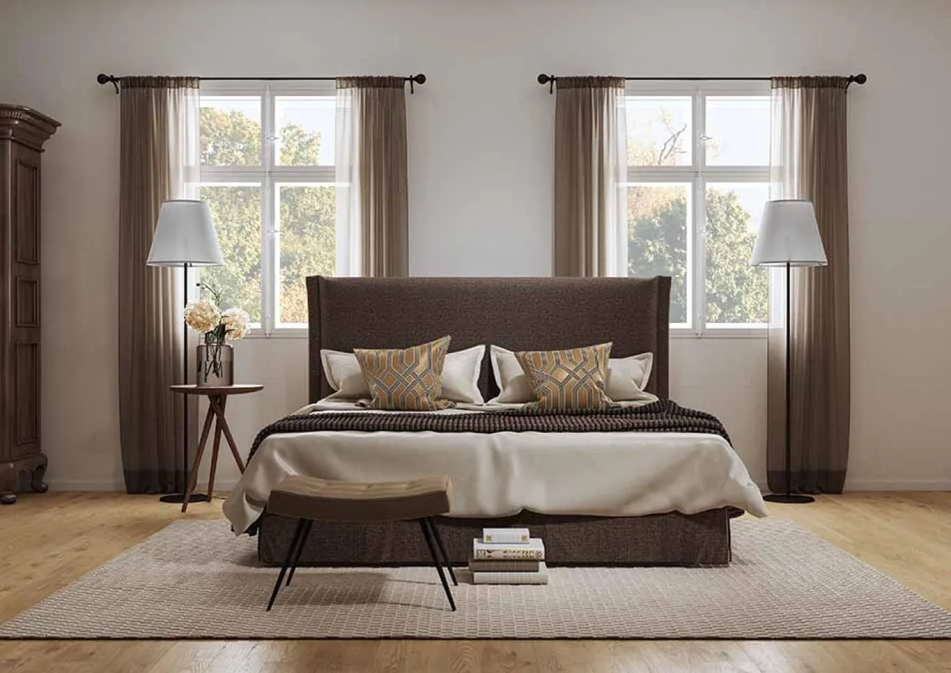 Superba Atelier Suisse lit rembourré Flouder